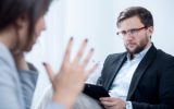 Close-up of emotionally unstable woman during psychotherapy