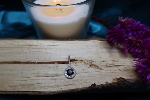 Zilveren hanger met bruine zirkoon, handgemaakt - Afbeelding 2