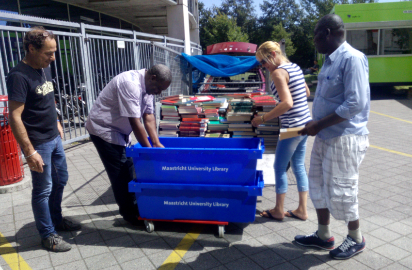 NDKC team collecting academic books by Maastricht University