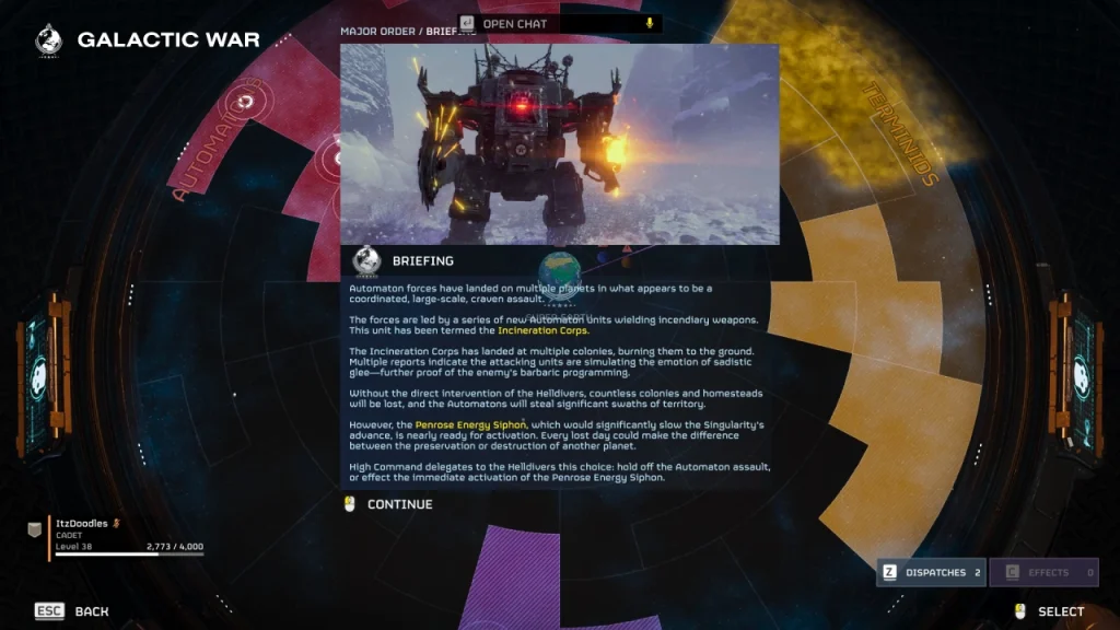 Helldivers 2 Major Order Briefing March 18 2025