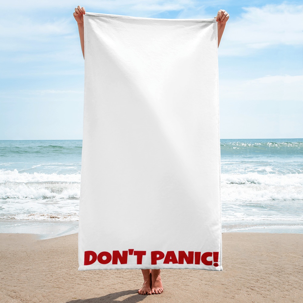 Don't Panic Beach Towel, Hitchhiker's Guide to The Galaxy Gift, Towel Day  is Coming, Do You Know Where Your Towel is?