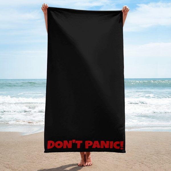 Don't Panic! Towel (Black) - Image 2