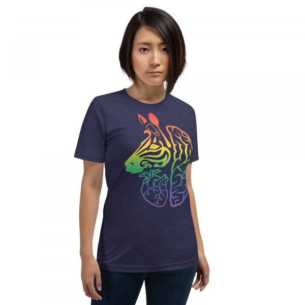 Spoonie Zebra T-Shirt (Rainbow Print) - Image 10