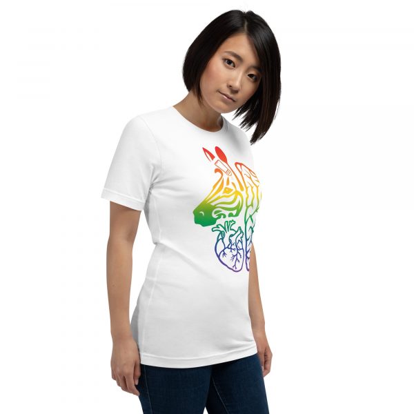 Spoonie Zebra T-Shirt (Rainbow Print) - Image 5