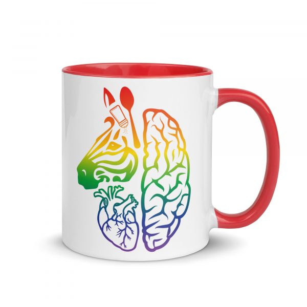 Rainbow Spoonie Zebra Mug with Color Inside - Image 7