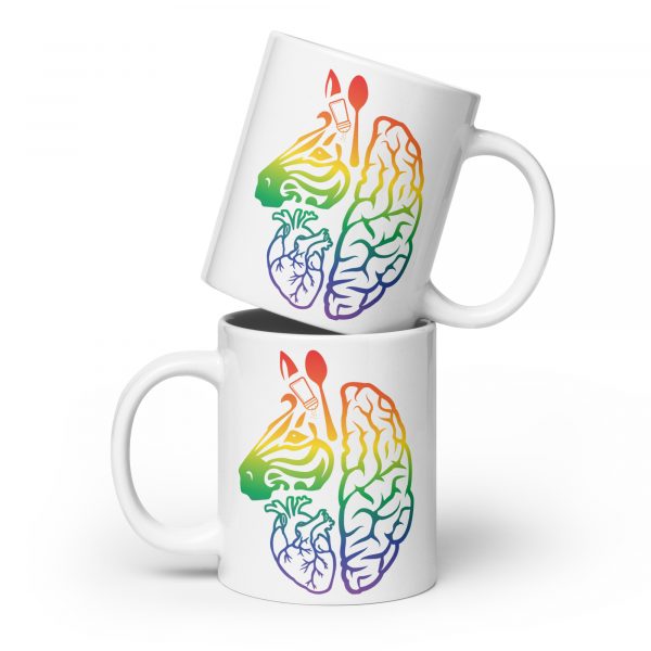 Rainbow Spoonie Zebra White Mug - Image 2