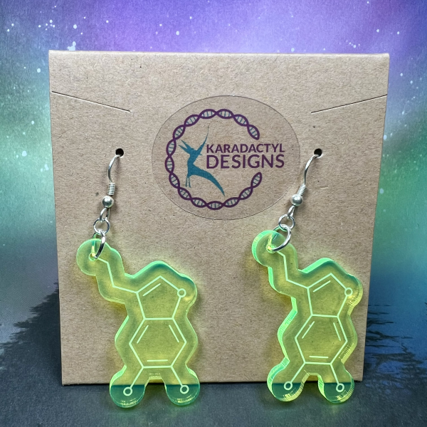 Give Yourself a Boost Molecule Earrings! (acrylic and wood) - Image 4