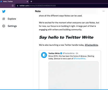 Twitter Write / Twitter Notes Screenshot