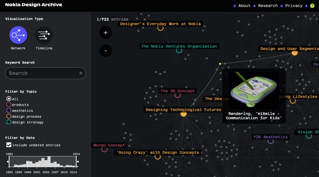 Screenshot Nokia Design Archive