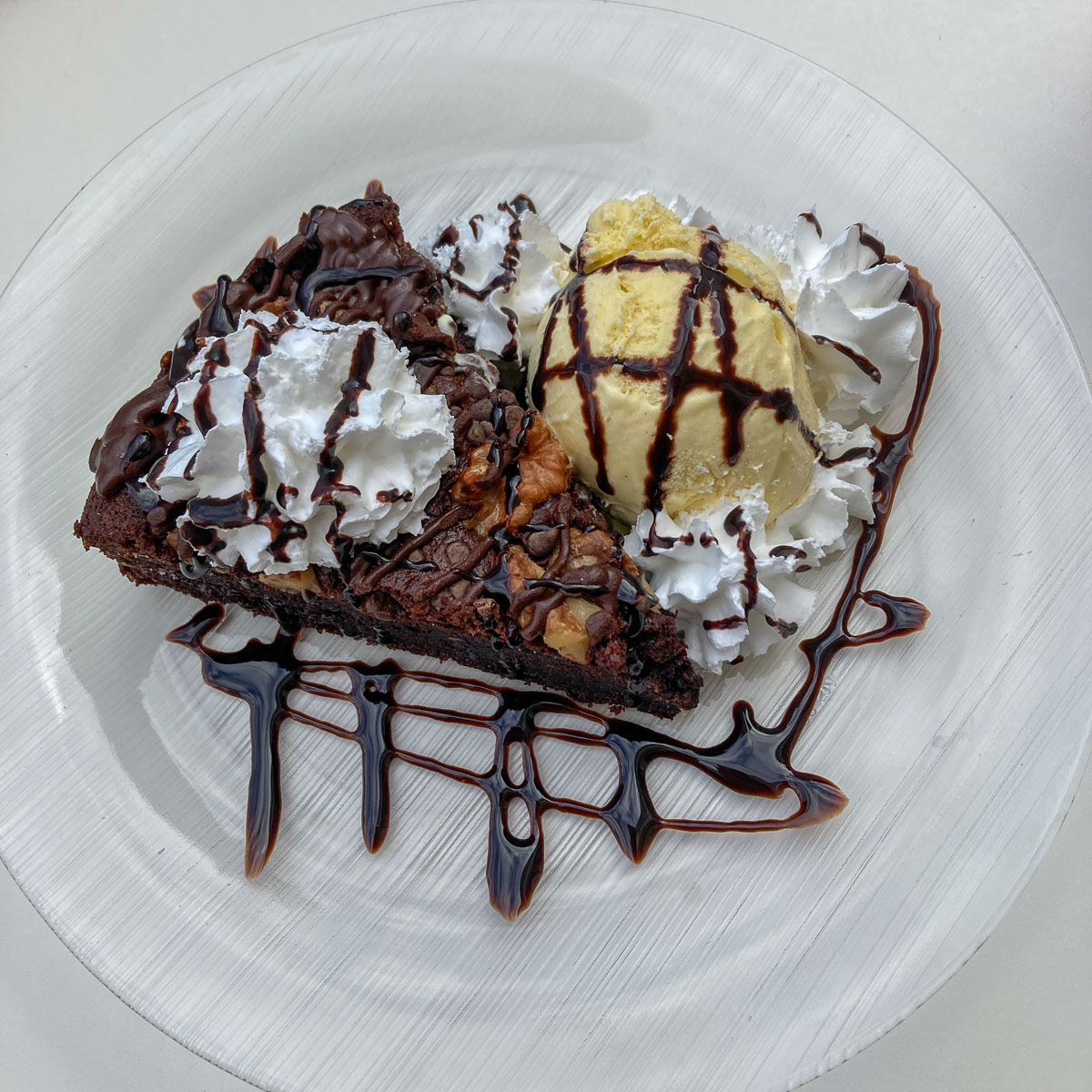 brownie with ice cream, Inita, Nerja