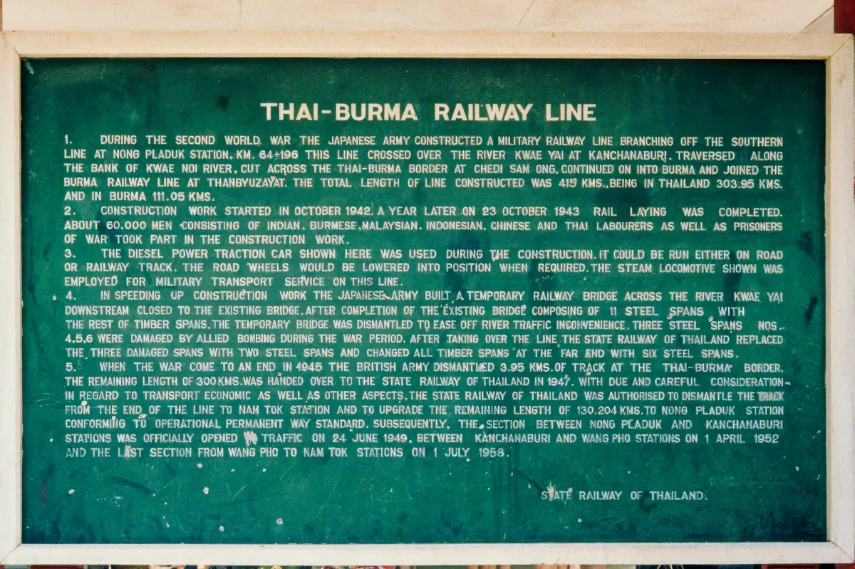 Thai Railway plaque