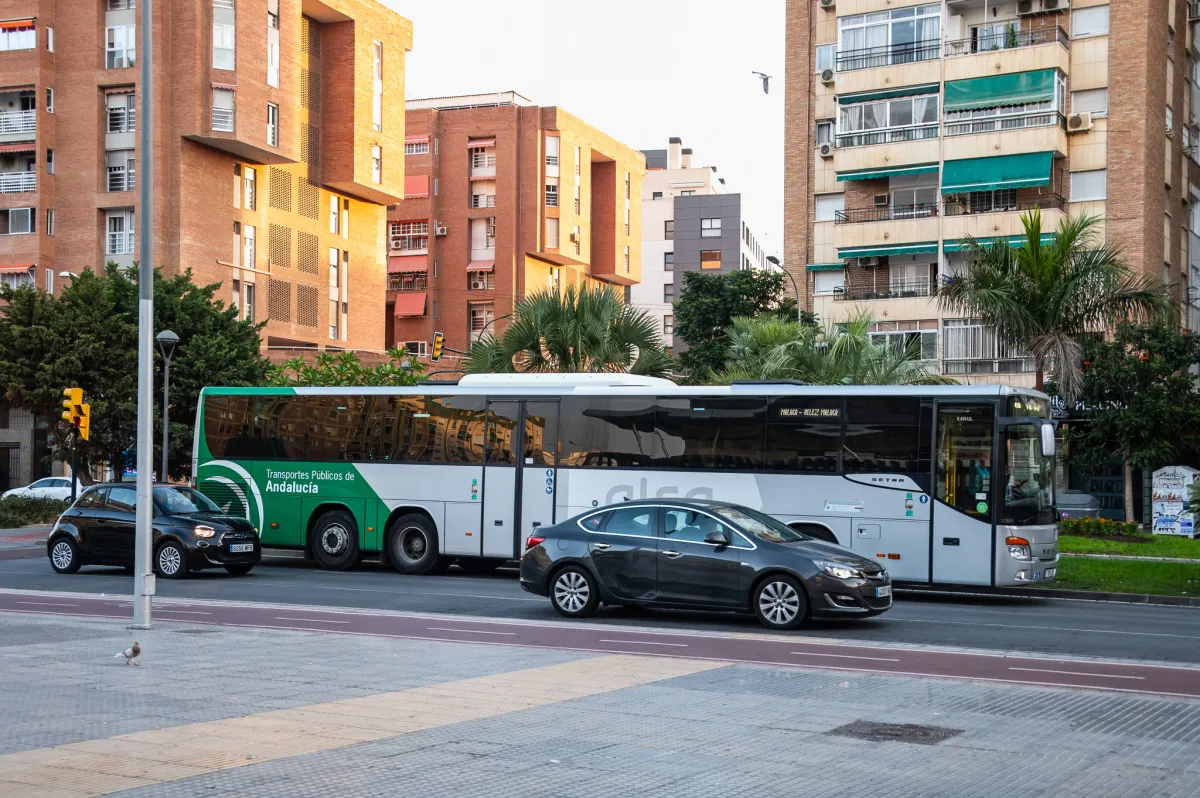 bus reflections, Malaga