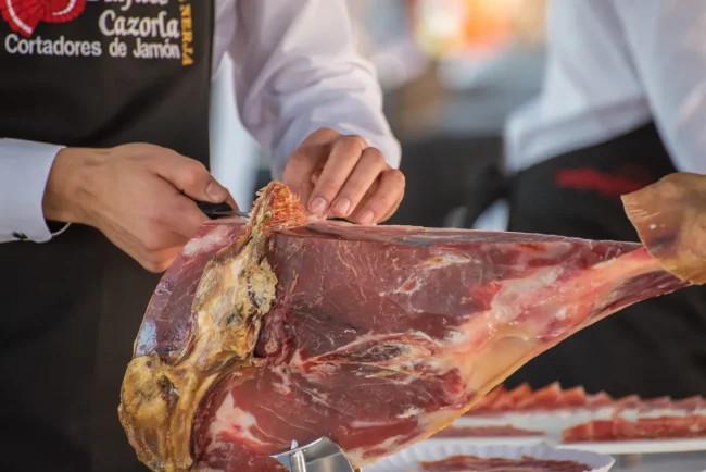 carving serrano ham