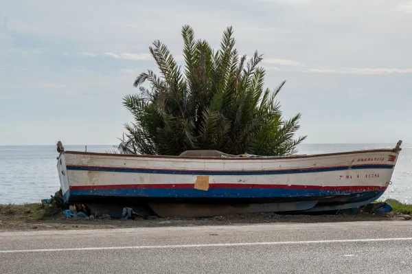 Fishing Boat By The Side Of The Road