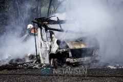 Brand i autocamper - Søvangvej ved Filskov - 3. juli 2018