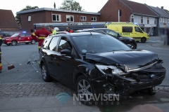 2 biler stødt sammen i krydset Nørregade - Østergade Grindsted 13. september 2018