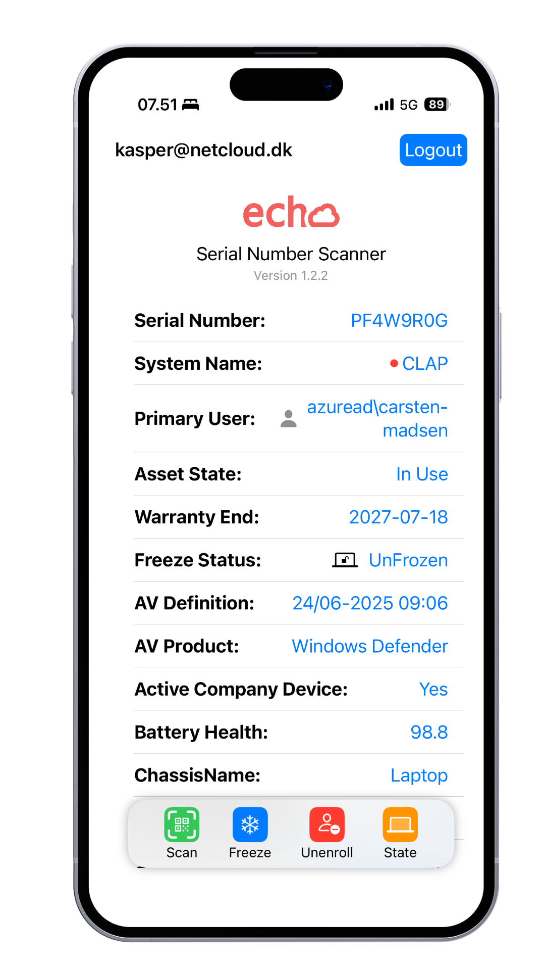 Echo mobile app