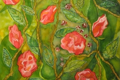 "Roser" – maleri af Nete Riemann, Ecoline, 37 X 27 cm.