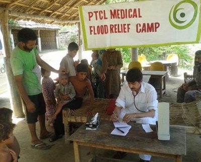 PTCL reaches out to flood affectees by setting-up medical camps