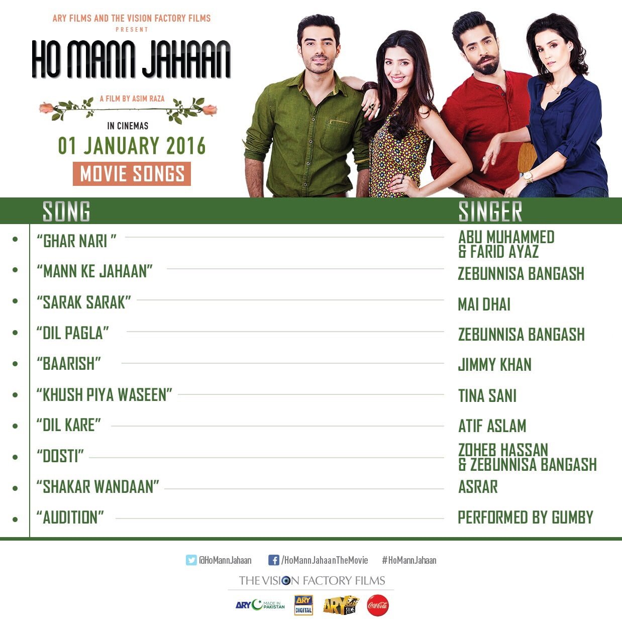 Ho Mann Jahaan film will be releasing nationwide on 1st January 2016