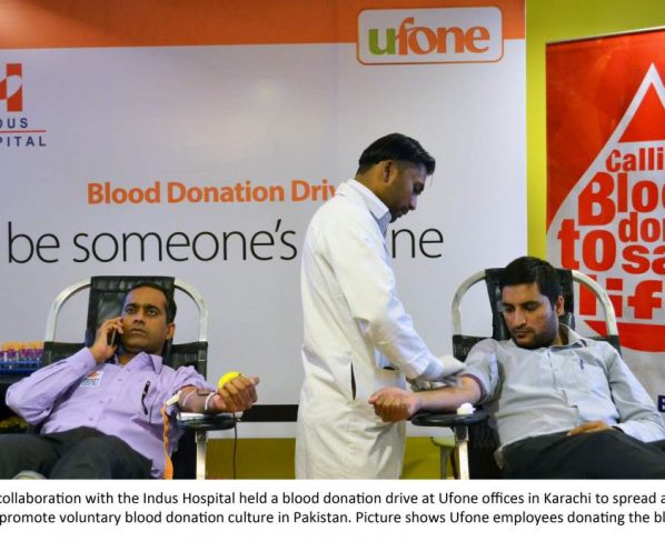 Ufone & Indus Hospital collaborate for Blood donation
