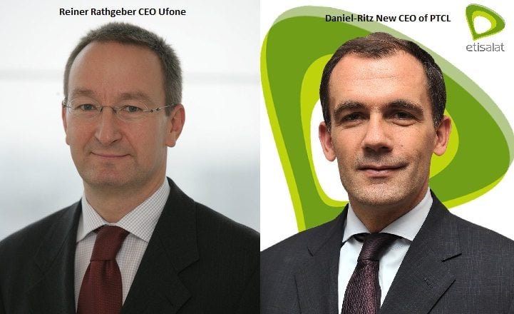 New CEO's for PTCL and Ufone cellular subsidiaries in Pakistan