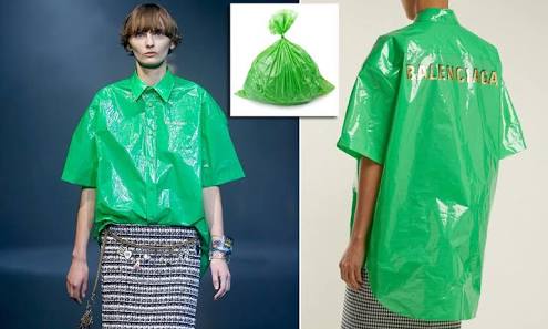 Balenciaga plastic shirt costs £650 at Selfridges