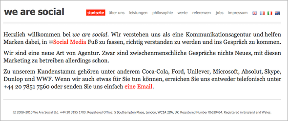 wir sind sozial we are social