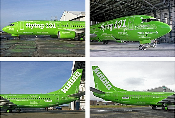flying101 kulula air Design der Südafrikanischen Kulula Air
