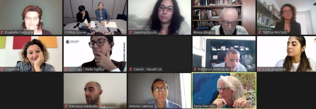 Picture on participants in online meeting