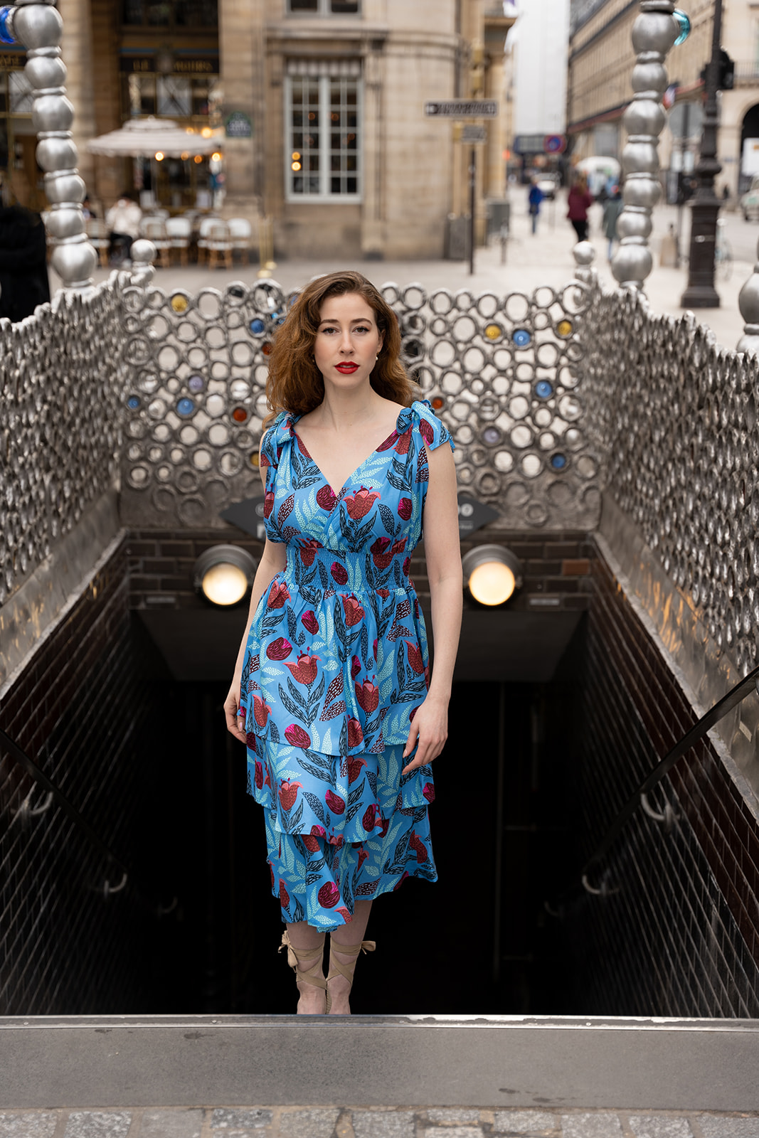 Blue floral dress new arrivals