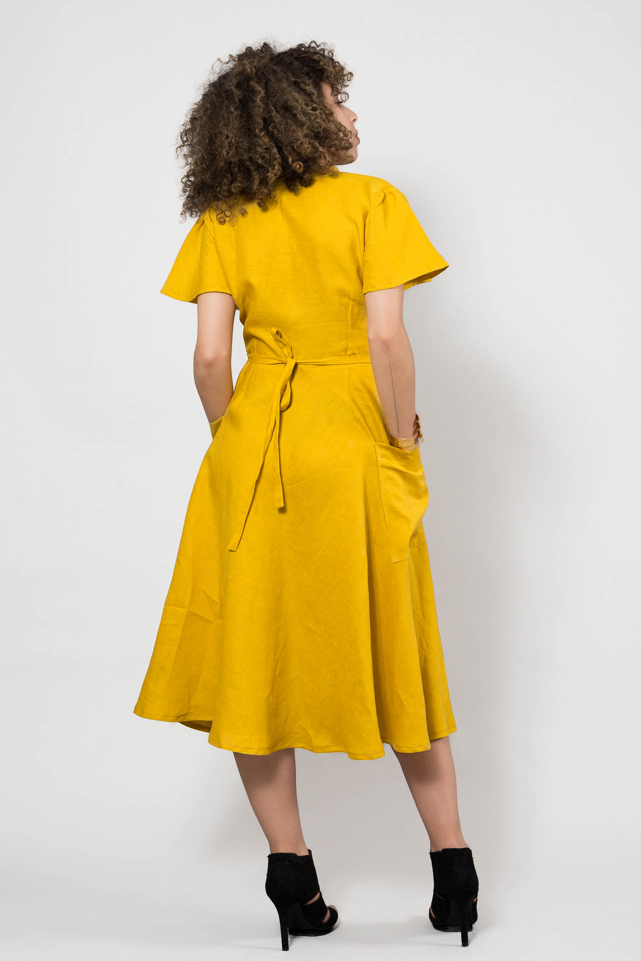 Next yellow wrap dress sale