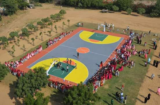 ऐक्सीलेंस काॅलेज परिसर सीकर में बेटियों के लिये बना विश्व स्तरीय नया बास्केटबॉल ग्राऊंड | New India Times