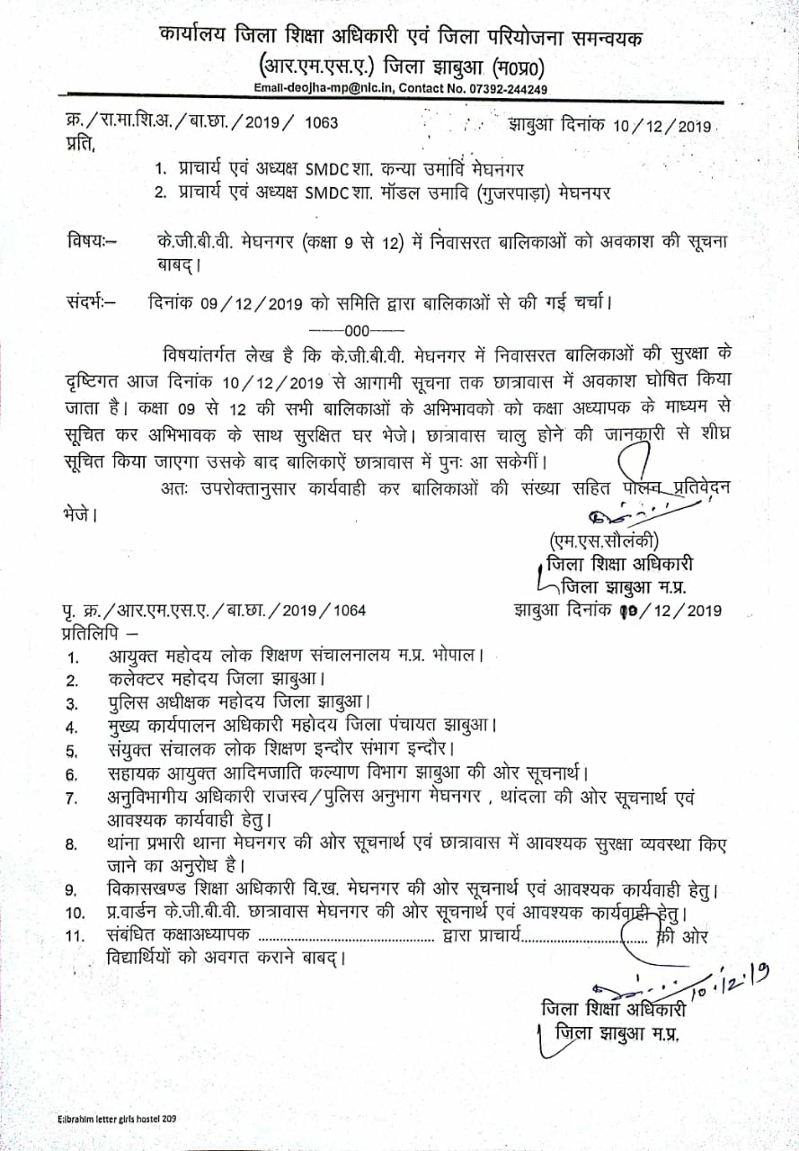 मेघनगर का कस्तूरबा बालिका छात्रावास सुर्खियों में, मोबाइल और मोहब्बत की कहानियां भी हैं पर्दे के पीछे | New India Times