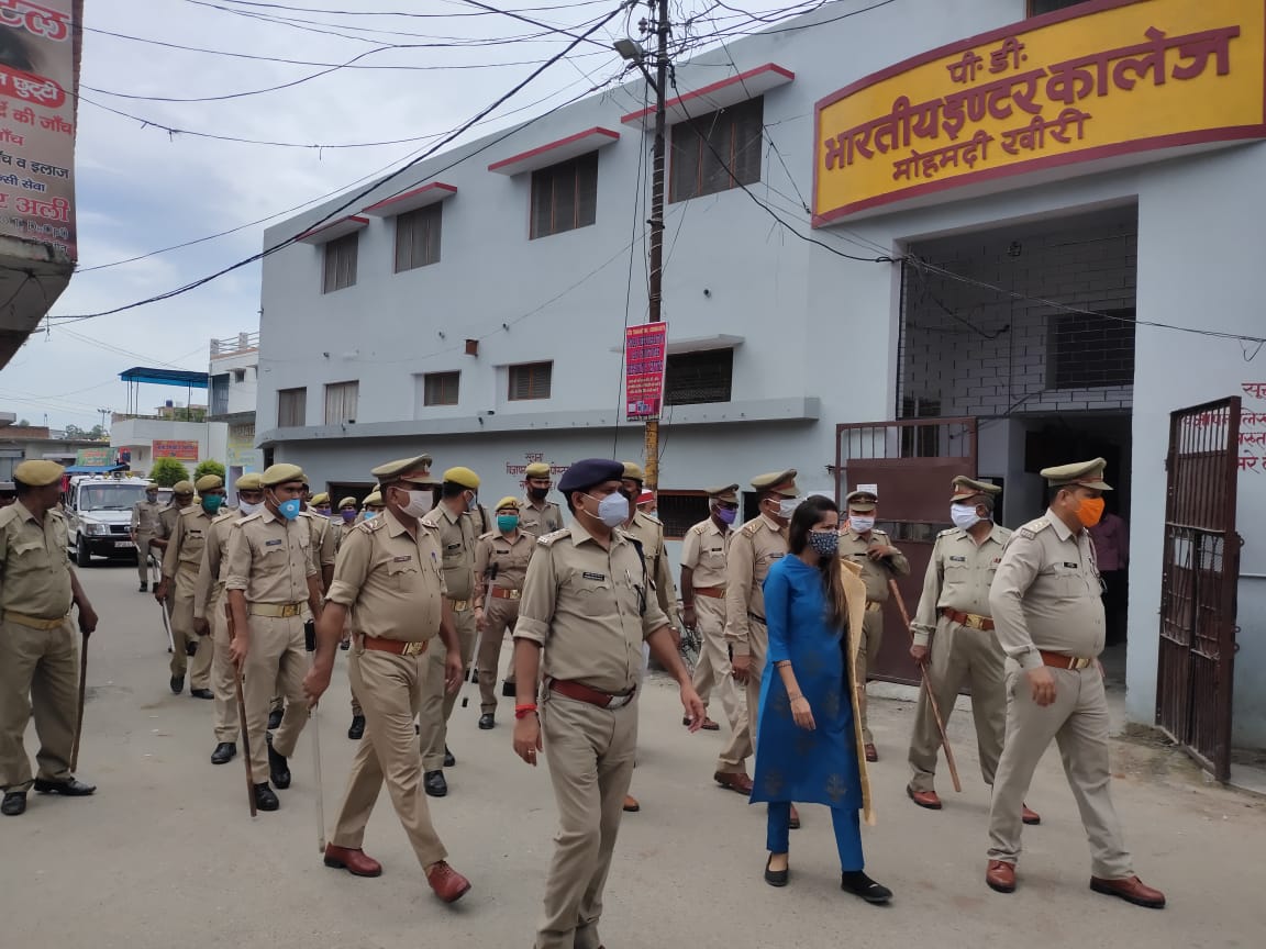 अयोध्या में श्रीराम मंदिर शिलान्यास को लेकर पुलिस ने किया पैदल मार्च, पूरे जिले में पुलिस की है पैनी नज़र | New India Times