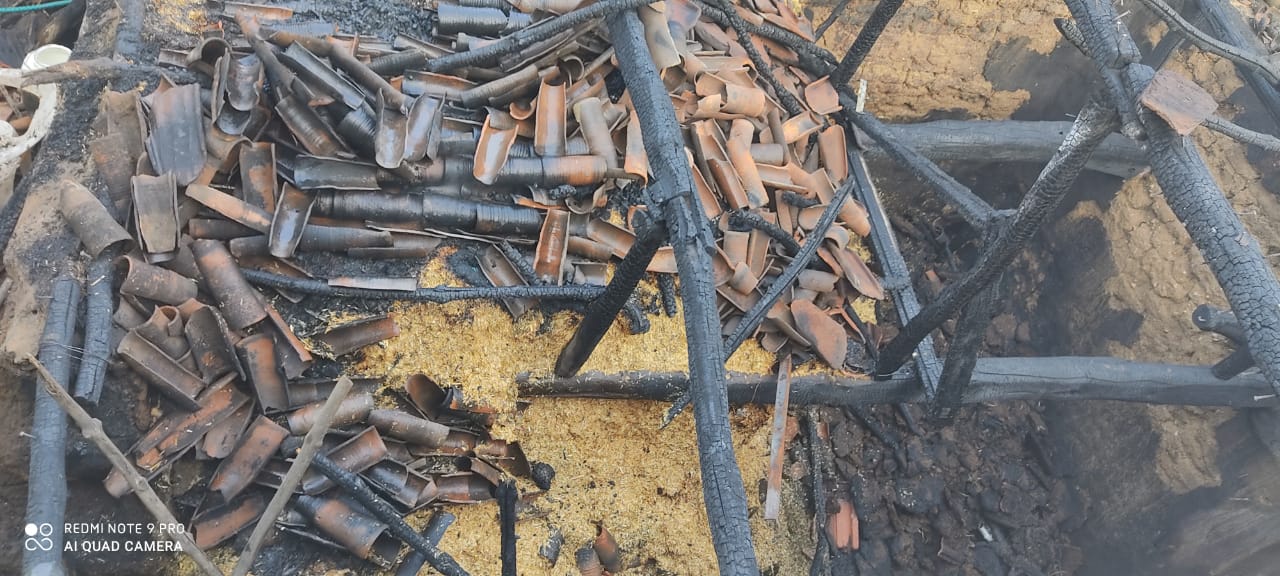 शार्ट सर्किट से लगी आग में मकान जलकर हुआ खाक, एक मवेशी भी झुलसा | New India Times