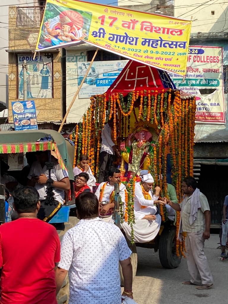 गणेश चतुर्थी पर बड़ा बाजार बागपत में स्थापित हुई श्री गणेश की मूर्ति | New India Times