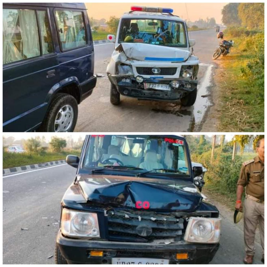 डिप्टी सीएम बृजेश पाठक के काफिले में शामिल गाड़ियां आपस में टकराईं, सीओ सहित 3 पुलिस कर्मी घायल | New India Times