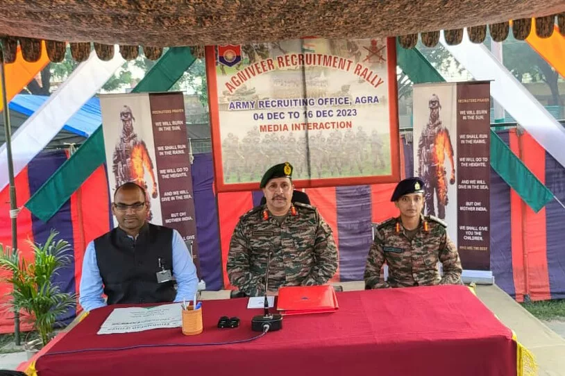 मेजर जनरल मनोज तिवारी ने आगरा में अग्निवीर भर्ती रैली का किया दौरा | New India Times