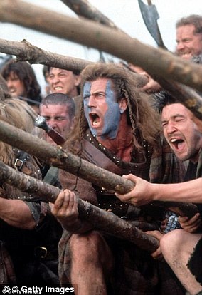 Mel Gibson's blue face paint in Braveheart (pictured) is a nod to the Pictish tradition of body-paint