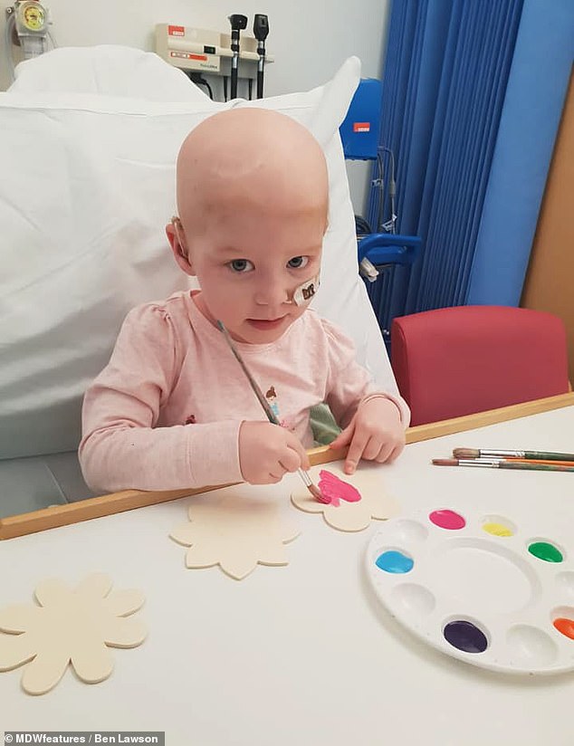 Anna, pictured in hospital, was taken into surgery to remove the brain tumour just 36 hours after the diagnosis, giving her parents no time to digest what was happening