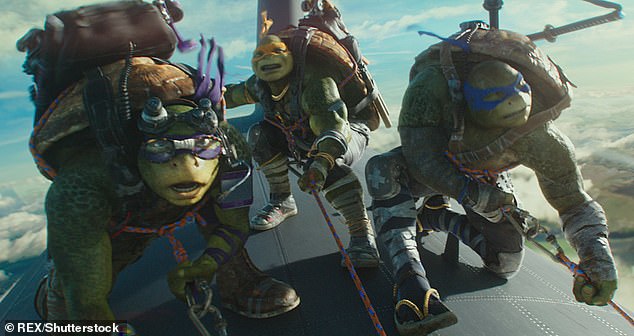 Scientists found that the opposite was actually true, and that films like Teenage Mutant Ninja Turtles (pictured) can benefit endangered species by bringing them attention they would normally not receive
