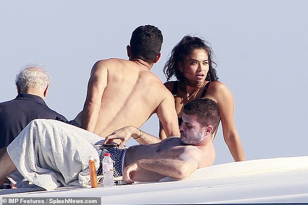 Mates: Several friends were on board the boat with Shanina, all enjoying the sunshine