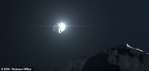 One spacecraft will impact the asteroid (pictured, in this artist's impression), while another will be sent to assess the effects of the collision so that the technique can be refined
