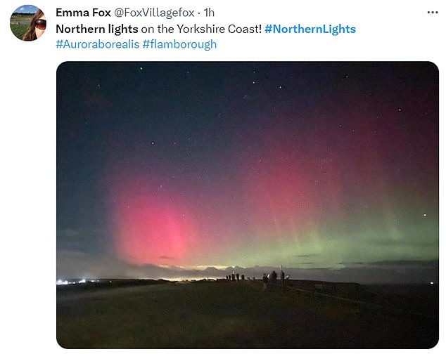 Some Twitter users took to the platform to share their snaps of the Northern Lights
