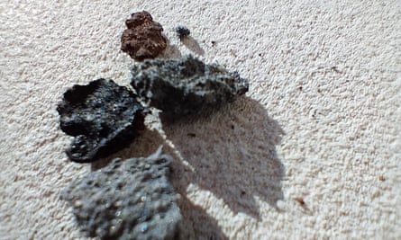 Fragments of meteorite that fell in Matera