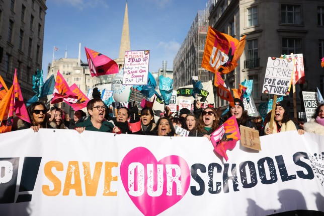 Education workers marching in London