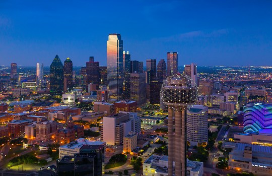 The skyline of Dallas, Texas 