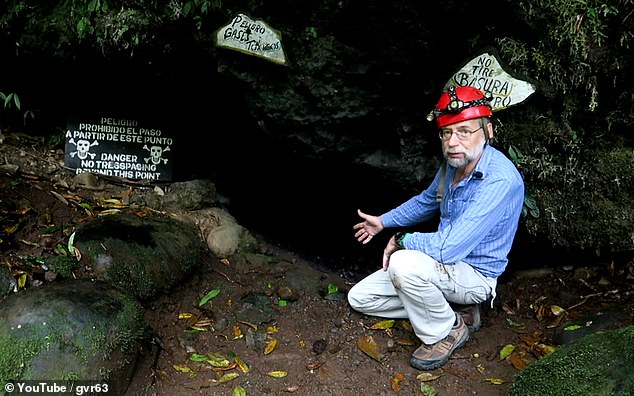 In a clip posted to YouTube, Belgium-based cave explorer Guy van Rentergem (pictured) explains why the cave is so dangerous