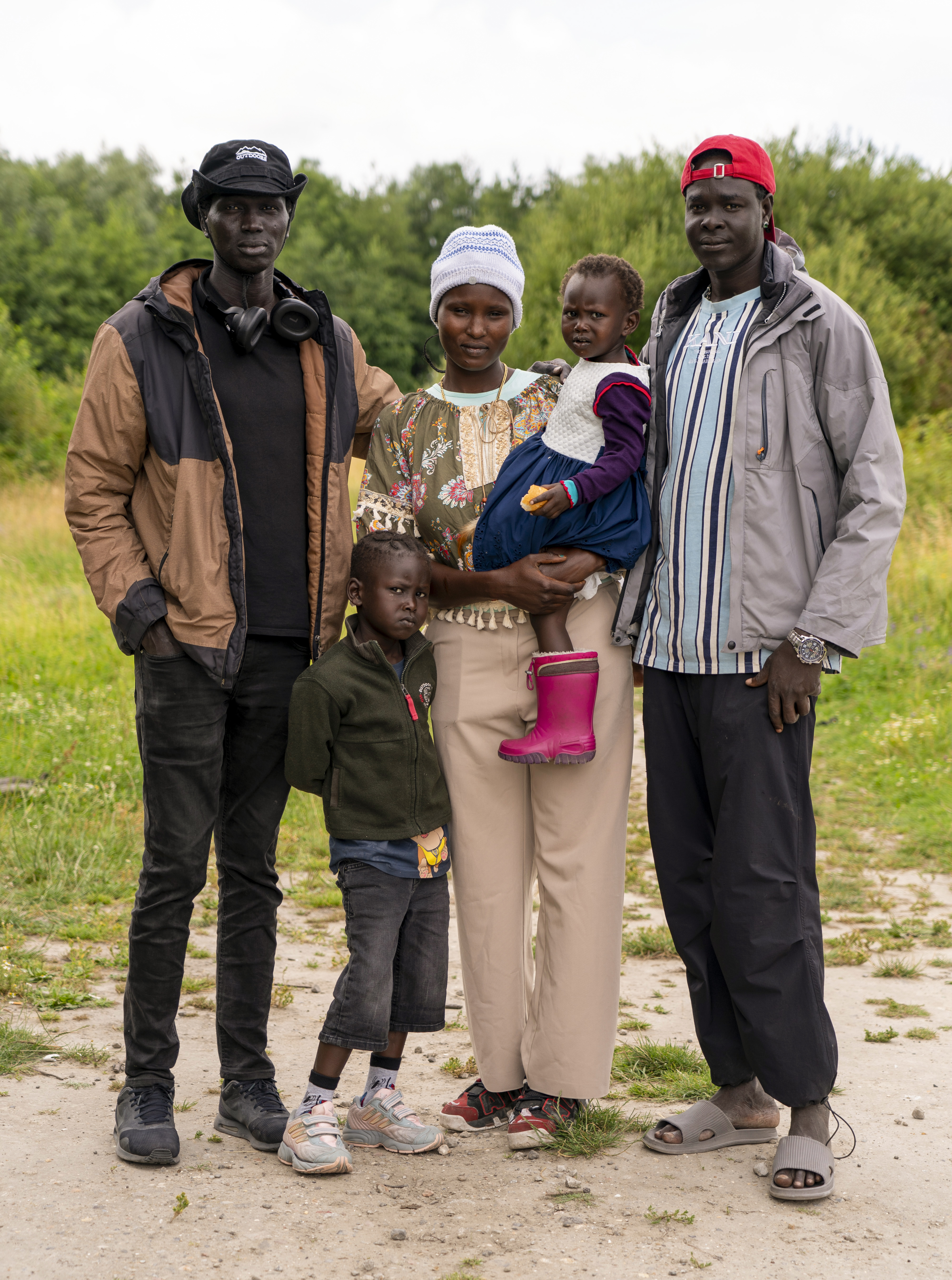 South Sudanese migrants Nairobi Johnkong, 24, wife Josephine, 23, children Wang, three, and Nyayang, two